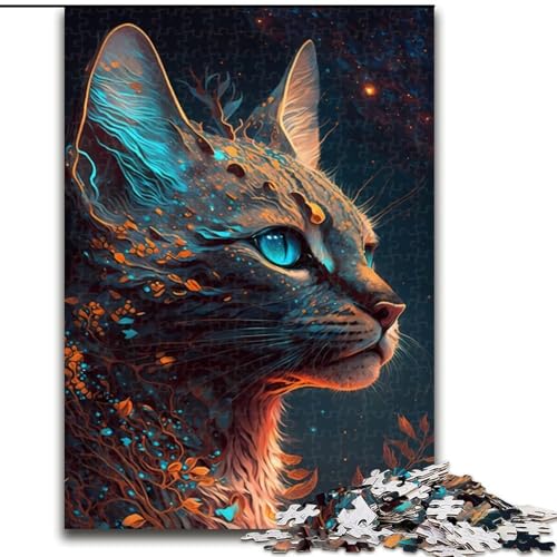 1000-teiliges Puzzle für Erwachsene und Jugendliche, Savannah Cat Mythos, Quizspiel zur Stärkung der Liebe zwischen Paaren für Kinder ab 14 Jahren (Größe 50x75cm) von LYXIANY