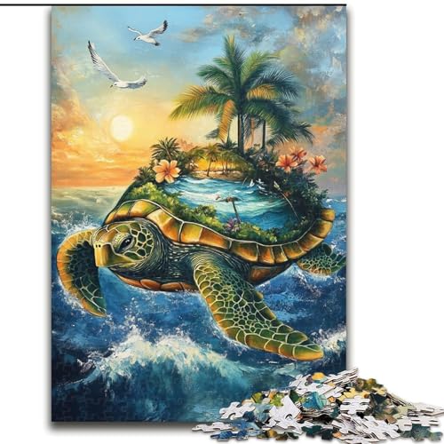 1000-teiliges Puzzle für Erwachsene und Jugendliche, Schildkröteninsel-Szene, Spielzeug, Lernspiele, Stressabbau, einzigartige Heimdekoration und Geschenke (Größe 50x75cm) von LYXIANY