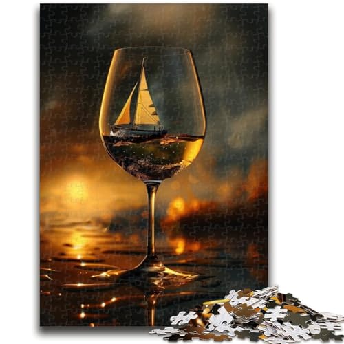 1000-teiliges Puzzle für Erwachsene und Jugendliche, Segelboot in einem Weinglas, Lernspiel, Herausforderung, Spielzeug, Wanddekoration, einzigartige Geburtstags, 50x75cm 1000-teiliges Puzzle für Erwachsene und Jugendliche, Segelboot in einem Weinglas, Lernspiel, Herausforderung, Spielzeug, Wanddekoration, einzigartige Geburtstags, 50x75cm von LYXIANY