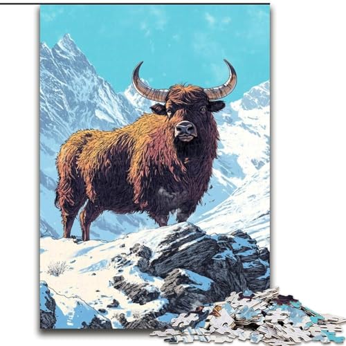1000-teiliges Puzzle für Erwachsene und Jugendliche, Snow Yak, Quizspiel zur Stärkung der Liebe zwischen Paaren für Kinder ab 14 Jahren (Größe 26x38cm) von LYXIANY