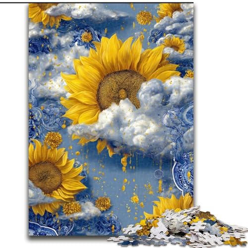 1000-teiliges Puzzle für Erwachsene und Jugendliche, Sonnenblume, Quizspiel zur Stärkung der Liebe zwischen Paaren für Kinder ab 14 Jahren (Größe 50x75cm) von LYXIANY