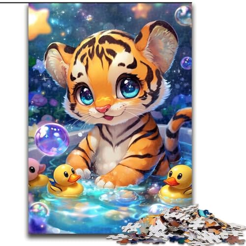 1000-teiliges Puzzle für Erwachsene und Jugendliche, Tigerbaby, geeignet für Personen ab 14 Jahren Anspruchsvoll zu vervollständigen, Aber lustig und humorvoll Tolles Geschenk (Größe 50x75cm) von LYXIANY