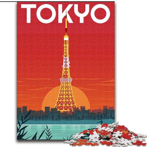1000-teiliges Puzzle für Erwachsene und Jugendliche, Tokio, Japan, JP-Reise, anspruchsvolles Spiel, Spielzeug, Geschenk für die ganze Familie, ab 14 Jahren (26x38cm),1000 Teile von LYXIANY