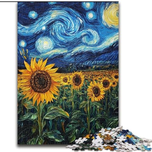 1000-teiliges Puzzle für Erwachsene und Jugendliche, Van Gogh, Sonnenblumen bei Nacht. Anspruchsvoll zu vervollständigen, Aber lustig und humorvoll, mit passendem Poster und Quizblatt, 26x38cm 1000-teiliges Puzzle für Erwachsene und Jugendliche, Van Gogh, Sonnenblumen bei Nacht. Anspruchsvoll zu vervollständigen, Aber lustig und humorvoll, mit passendem Poster und Quizblatt, 26x38cm von LYXIANY