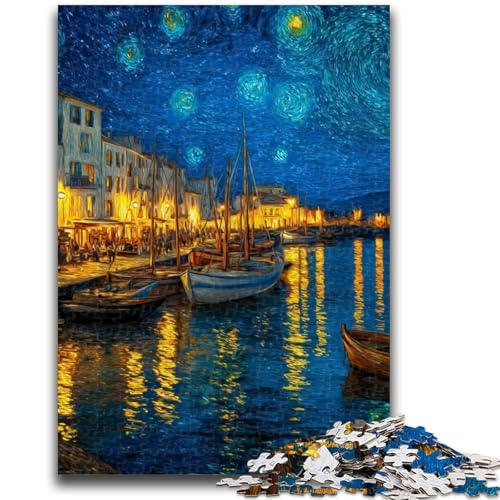 1000-teiliges Puzzle für Erwachsene und Jugendliche, Van Gogh-Nachthimmel, Lernspiele, Wanddekoration, einzigartige Geburtstags, 26x38cm 1000-teiliges Puzzle für Erwachsene und Jugendliche, Van Gogh-Nachthimmel, Lernspiele, Wanddekoration, einzigartige Geburtstags, 26x38cm von LYXIANY