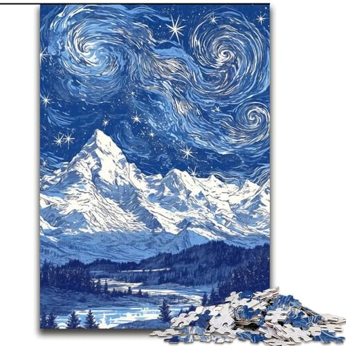 1000-teiliges Puzzle für Erwachsene und Jugendliche, Van Goghs Nachthimmel, dekomprimierendes, intellektuelles Lernspielzeug, geeignet als Schreibtischdekoration (Größe 26x38cm) von LYXIANY