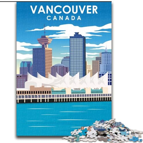 1000-teiliges Puzzle für Erwachsene und Jugendliche, Vancouver, Kanada, Reise, anspruchsvolles Spiel, Spielzeug, Geschenk für die ganze Familie, ab 14 Jahren (50x75cm),1000 Teile von LYXIANY