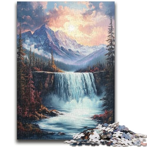 1000-teiliges Puzzle für Erwachsene und Jugendliche, Wasserfall-Landschaftskunst, für 14+, schwer zu vervollständigen, Aber lustiges und humorvolles Geburtstagsgeschenk, 50x75cm von LYXIANY