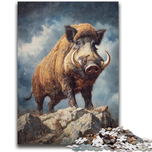 1000-teiliges Puzzle für Erwachsene und Jugendliche, Wildschwein auf dem Berg, Lernspiele, Wanddekoration, einzigartige Geburtstags, 50x75cm 1000-teiliges Puzzle für Erwachsene und Jugendliche, Wildschwein auf dem Berg, Lernspiele, Wanddekoration, einzigartige Geburtstags, 50x75cm von LYXIANY