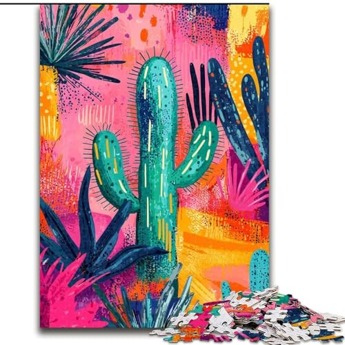 1000-teiliges Puzzle für Erwachsene und Jugendliche, Wüstenkaktus, Lernspielzeug und Spiele für Erwachsene und Jugendliche (Größe 26x38cm) von LYXIANY