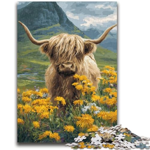 1000-teiliges Puzzle für Erwachsene und Jugendliche, Yak und Blumen, lebendiges und einzigartiges Design, entspannendes und herausforderndes Puzzle-Erlebnis, 38x26cm 1000-teiliges Puzzle für Erwachsene und Jugendliche, Yak und Blumen, lebendiges und einzigartiges Design, entspannendes und herausforderndes Puzzle-Erlebnis, 38x26cm von LYXIANY
