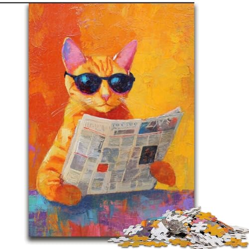 1000-teiliges Puzzle für Erwachsene und Jugendliche, abstrakte Katze, Lernspiele, Heimdekoration, Geburtstagsgeschenk, Geschenke, Wandkunst (Größe 26x38cm) von LYXIANY
