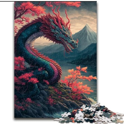 1000-teiliges Puzzle für Erwachsene und Jugendliche, asiatischer Drache, für 14+, anspruchsvolles Spiel als Geschenk für die ganze Familie und Freunde (Größe 26x38cm) von LYXIANY