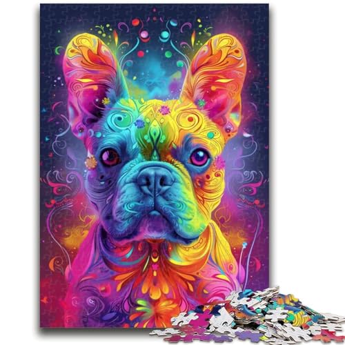 1000-teiliges Puzzle für Erwachsene und Jugendliche, psychedelische französische Bulldogge, für 14+, schwer zu vervollständigen, Aber lustiges und humorvolles Geburtstagsgeschenk, 50x75cm 1000-teiliges Puzzle für Erwachsene und Jugendliche, psychedelische französische Bulldogge, für 14+, schwer zu vervollständigen, Aber lustiges und humorvolles Geburtstagsgeschenk, 50x75cm von LYXIANY