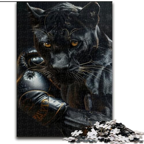 1000-teiliges Puzzle für Erwachsene und Jugendliche, schwarzer Leoparden-Boxer, lehrreich ganze Familie, 50x75cm 1000-teiliges Puzzle für Erwachsene und Jugendliche, schwarzer Leoparden-Boxer, lehrreich ganze Familie, 50x75cm von LYXIANY