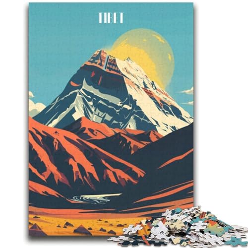 1000-teiliges Puzzle für Erwachsene und Jugendliche, tibetische Berglandschaft, als Lernspiel, herausforderndes Spielzeug, einzigartige Heimdekoration und Geschenke (Größe 38x52cm) von LYXIANY