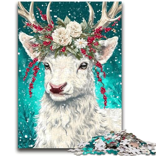 1000-teiliges Puzzle für Erwachsene und Jugendliche, weißer Hirsch, zum Stressabbau, schwierige Herausforderung, tolles Geschenk für die ganze Familie, 26x38cm 1000-teiliges Puzzle für Erwachsene und Jugendliche, weißer Hirsch, zum Stressabbau, schwierige Herausforderung, tolles Geschenk für die ganze Familie, 26x38cm von LYXIANY