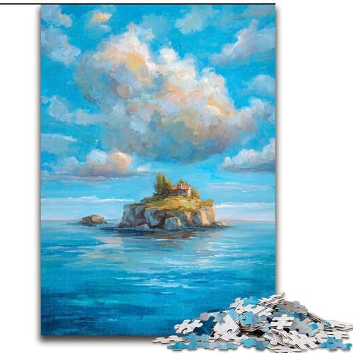 1000-teiliges Puzzle für Erwachsene und Jugendliche, wunderschönes Ölgemälde mit rosa Himmel, Quizspiel zur Stärkung der Liebe zwischen Paaren für Kinder ab 14 Jahren (Größe 26x38cm) von LYXIANY