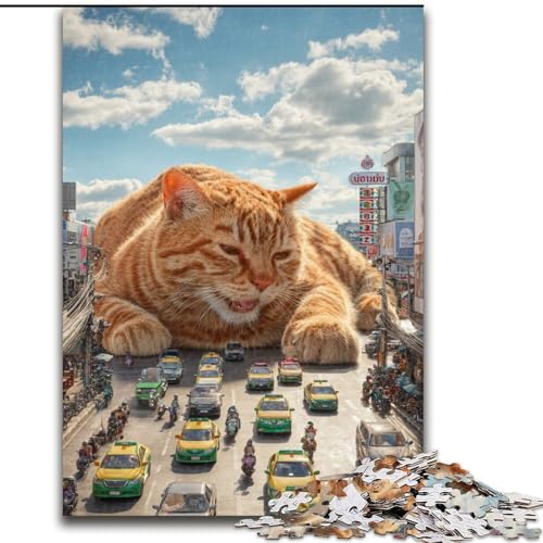 1000-teiliges Puzzle für Erwachsene und Jugendliche,riesige orangefarbene Katze,anspruchsvolles Spiel und Familienspiel mit vollständig ineinandergreifenden,zufällig geformten Teilen (Größe 50x75cm) 1000-teiliges Puzzle für Erwachsene und Jugendliche,riesige orangefarbene Katze,anspruchsvolles Spiel und Familienspiel mit vollständig ineinandergreifenden,zufällig geformten Teilen (Größe 50x75cm) von LYXIANY