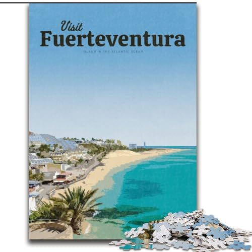 1000-teiliges Puzzle für Erwachsene und Jugendliche Besuchen Sie Fuerteventura Quizspiel, ganze Familie (50x75cm) 1000 Teile von LYXIANY