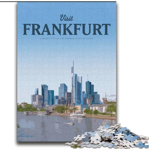 1000-teiliges Puzzle für Erwachsene und Jugendliche Besuchen Sie das Frankfurt-Quizspiel, ganze Familie (38x52cm),1000 Teile von LYXIANY