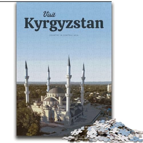 1000-teiliges Puzzle für Erwachsene und Jugendliche Besuchen Sie das Kirgisistan-Quizspiel, ganze Familie (38x52cm),1000 Teile von LYXIANY