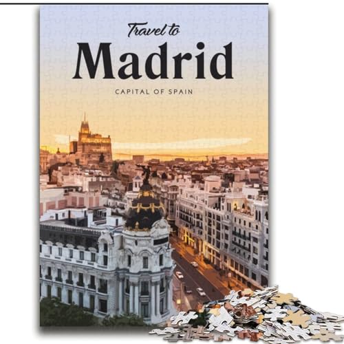 1000-teiliges Puzzle für Erwachsene und Jugendliche Besuchen Sie das Madrid-Quizspiel, ganze Familie (38x52cm),1000 Teile von LYXIANY