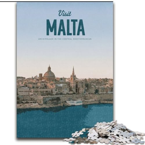 1000-teiliges Puzzle für Erwachsene und Jugendliche Besuchen Sie das Malta-Quizspiel, ganze Familie (26x38cm),1000 Teile von LYXIANY