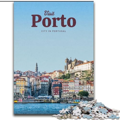 1000-teiliges Puzzle für Erwachsene und Jugendliche Besuchen Sie das Porto-Quizspiel, ganze Familie (50x75cm),1000 Teile von LYXIANY