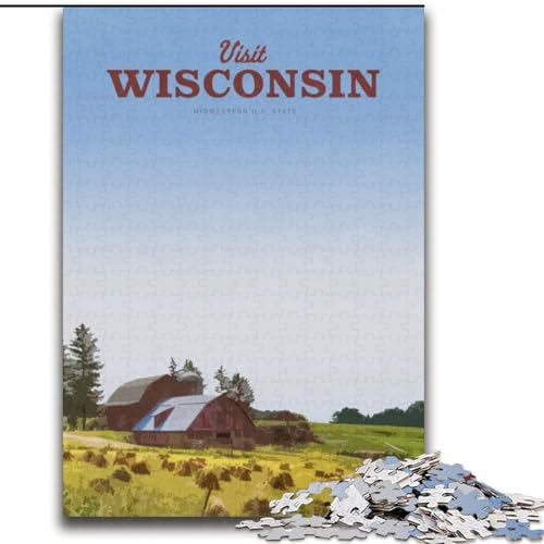 1000-teiliges Puzzle für Erwachsene und Jugendliche Besuchen Sie das Wisconsin-Quizspiel, ganze Familie (38x52cm),1000 Teile von LYXIANY