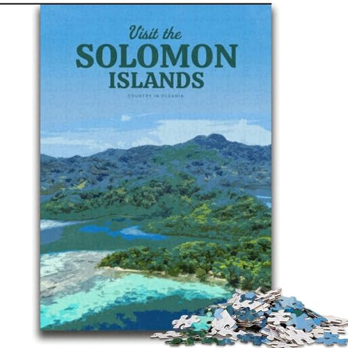 1000-teiliges Puzzle für Erwachsene und Jugendliche Besuchen Sie die Salomonen Anspruchsvolles Spielspielzeug Als Geschenk für die ganze Familie ab 14 Jahren (38x52cm),1000 Teile von LYXIANY