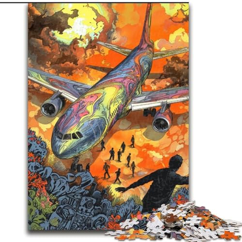 1000-teiliges Puzzle für Erwachsene und Jugendliche Lost Plane, Familienaktivität, einzigartige Heimdekoration und Geschenke für Kinder ab 14 Jahren (Größe 50x75cm) von LYXIANY