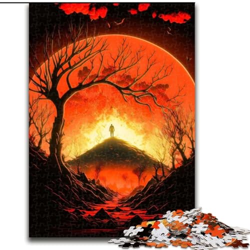 1000-teiliges Puzzle für Erwachsene und Jugendliche RED Dawn, Quizspiel zur Stärkung der Liebe zwischen Paaren für Kinder ab 14 Jahren (Größe 26x38cm) von LYXIANY
