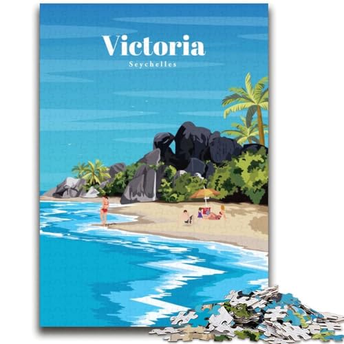 1000-teiliges Puzzle für Erwachsene und Jugendliche Reise auf die Seychellen für Kinder ab 14 Jahren Unmögliches Spiel Weihnachts- und Geburtstagsgeschenk (Größe 38x52cm) von LYXIANY