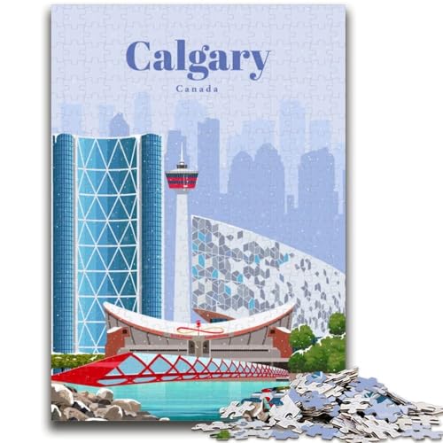 1000-teiliges Puzzle für Erwachsene und Jugendliche Reise nach Calgary für Personen ab 14 Jahren Unmögliches Spiel Weihnachts- und Geburtstagsgeschenk (Größe 38x26cm) von LYXIANY