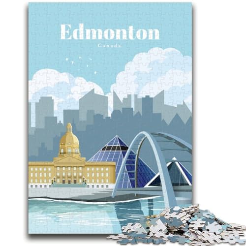1000-teiliges Puzzle für Erwachsene und Jugendliche Reise nach Edmonton für Kinder ab 14 Jahren Unmögliches Spiel Weihnachts- und Geburtstagsgeschenk (Größe 50x75cm) von LYXIANY