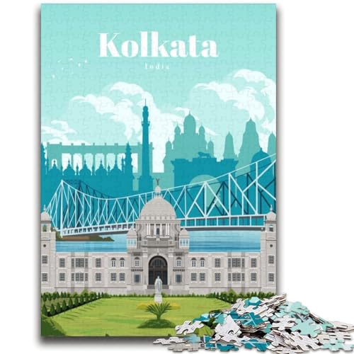 1000-teiliges Puzzle für Erwachsene und Jugendliche Reise nach Kalkutta für Personen ab 14 Jahren Unmögliches Spiel Weihnachts- und Geburtstagsgeschenk (Größe 38x52cm) von LYXIANY