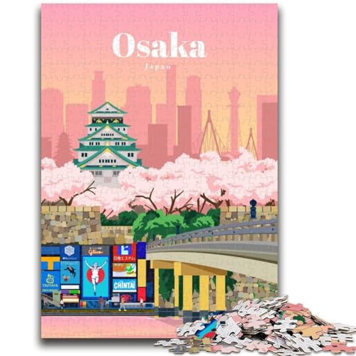 1000-teiliges Puzzle für Erwachsene und Jugendliche Reise nach Osaka für Personen ab 14 Jahren Unmögliches Spiel Weihnachts- und Geburtstagsgeschenk (Größe 50x75cm) von LYXIANY