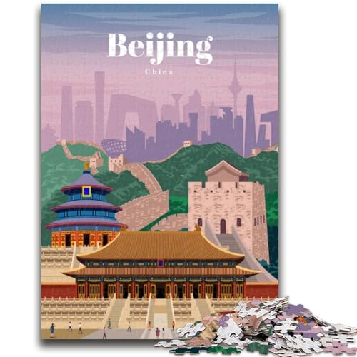 1000-teiliges Puzzle für Erwachsene und Jugendliche Reise nach Peking für Kinder ab 14 Jahren Unmögliches Spiel Weihnachts- und Geburtstagsgeschenk (Größe 38x26cm) von LYXIANY