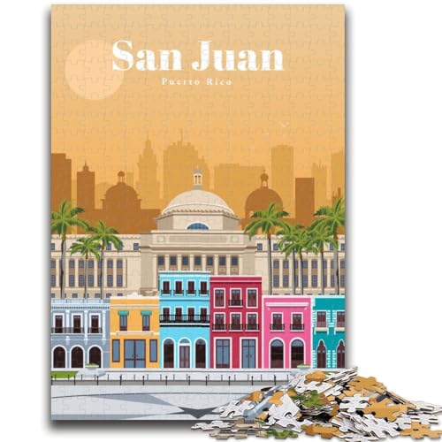 1000-teiliges Puzzle für Erwachsene und Jugendliche Reise nach San Juan für Kinder ab 14 Jahren Unmögliches Spiel Weihnachts- und Geburtstagsgeschenk (Größe 50x75cm) von LYXIANY