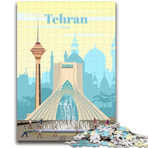 1000-teiliges Puzzle für Erwachsene und Jugendliche Reise nach Teheran für Kinder ab 14 Jahren Unmögliches Spiel Weihnachts- und Geburtstagsgeschenk (Größe 38x26cm) von LYXIANY