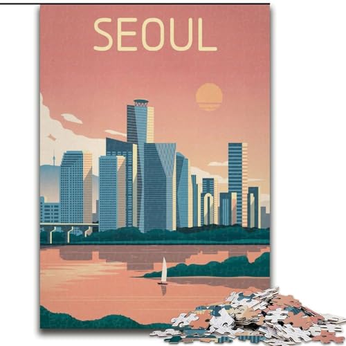 1000-teiliges Puzzle für Erwachsene und Jugendliche Seoul-Quizspiel ganze Familie (50x75cm),1000 Teile von LYXIANY