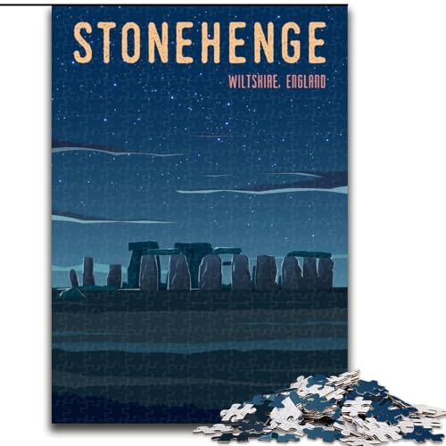 1000-teiliges Puzzle für Erwachsene und Jugendliche Stonehenge-Quizspiel ganze Familie (50x75cm),1000 Teile von LYXIANY