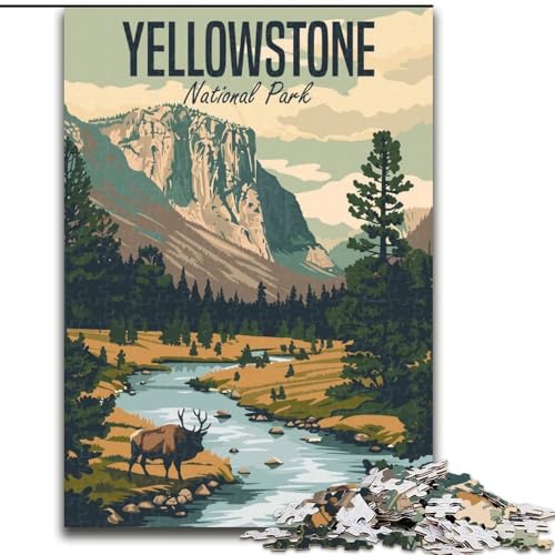 1000-teiliges Puzzle für Erwachsene und Jugendliche Yellowstone-Nationalpark-Quizspiel, ganze Familie (50x75cm),1000 Teile von LYXIANY