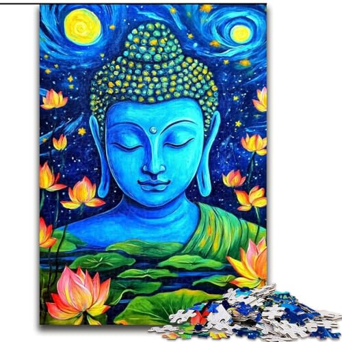 1000-teiliges Puzzle für Erwachsene und Jugendliche. Buddha-Statuen, Entspannungsspiele, Lernspiel für Geburtstag, Weihnachten für Kinder ab 14 Jahren (Größe 26x38cm) von LYXIANY