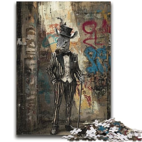 1000-teiliges Puzzle für Erwachsene und Teenager, Anzug Zebra, Lernspielzeug, Spaß bei Aktivitäten zu Hause, Geburtstagsgeschenk, Reisegeschenke, 38x26cm 1000-teiliges Puzzle für Erwachsene und Teenager, Anzug Zebra, Lernspielzeug, Spaß bei Aktivitäten zu Hause, Geburtstagsgeschenk, Reisegeschenke, 38x26cm von LYXIANY