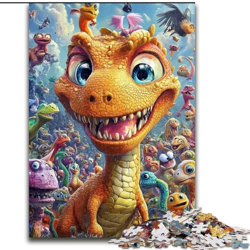 1000-teiliges Puzzle für Erwachsene und Teenager, Baby-Dinosaurier, Lernspielzeug, Familienspiele, Geschenke für Freunde und Familie (Größe 26x38cm) von LYXIANY