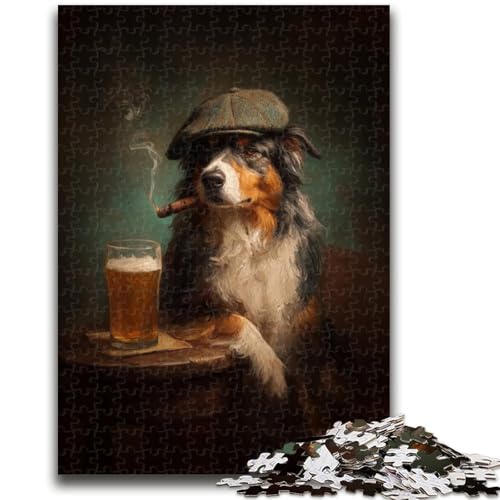 1000-teiliges Puzzle für Erwachsene und Teenager, Bullmastiff-Hund, der raucht Anspruchsvoll zu vervollständigen, Aber lustig und humorvoll Geburtstagsgeschenk, Geschenke, Wandkunst, 26x38cm 1000-teiliges Puzzle für Erwachsene und Teenager, Bullmastiff-Hund, der raucht Anspruchsvoll zu vervollständigen, Aber lustig und humorvoll Geburtstagsgeschenk, Geschenke, Wandkunst, 26x38cm von LYXIANY