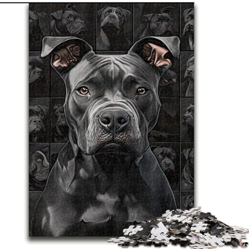 1000-teiliges Puzzle für Erwachsene und Teenager, Bullterrier-Collage, Spielzeug, Lernspiele, Stressabbau, Eltern-Kind-Interaktion, 50x75cm von LYXIANY