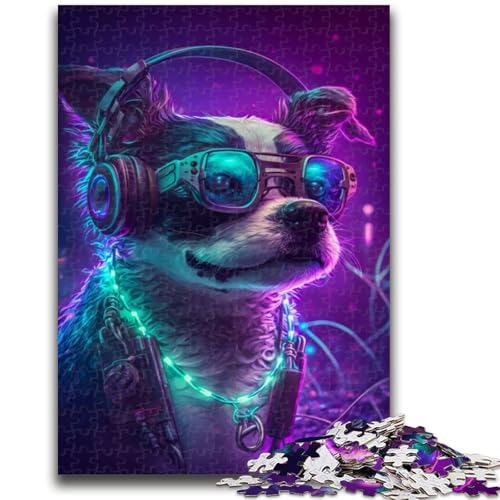 1000-teiliges Puzzle für Erwachsene und Teenager, Cooler Hund spielt Musik, Stressabbau, Zeitvertreib zu Hause, mit passendem Poster und Quizblatt, 26x38cm 1000-teiliges Puzzle für Erwachsene und Teenager, Cooler Hund spielt Musik, Stressabbau, Zeitvertreib zu Hause, mit passendem Poster und Quizblatt, 26x38cm von LYXIANY